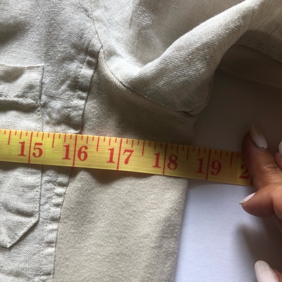 JM Collection | Beige Button-up Linen Top - Picture 10 of 11